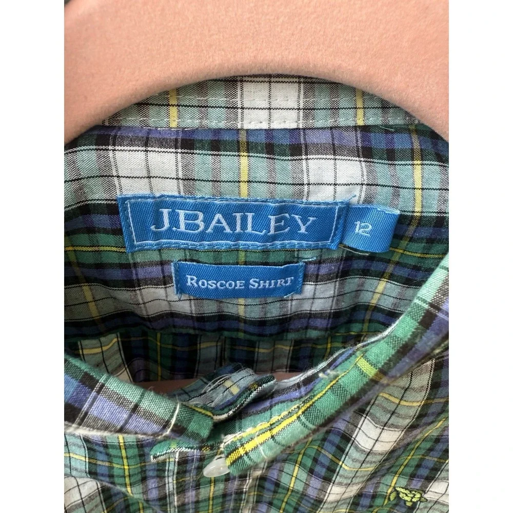 J. Bailey Boys Plaid Button Button Long Sleeve Shirt Size 12